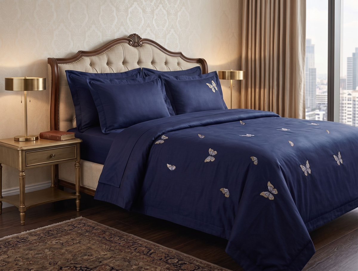 Midnight - Queen Duvet Cover with Embroidery