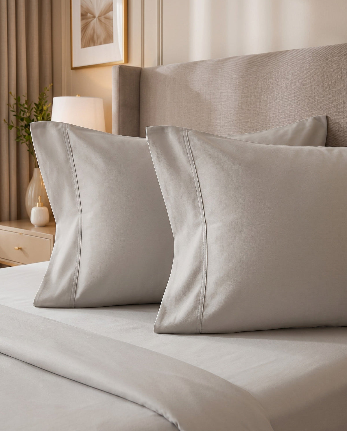 TESSERA Prestige Basic Line - Flap Pillow Case Set in Beige