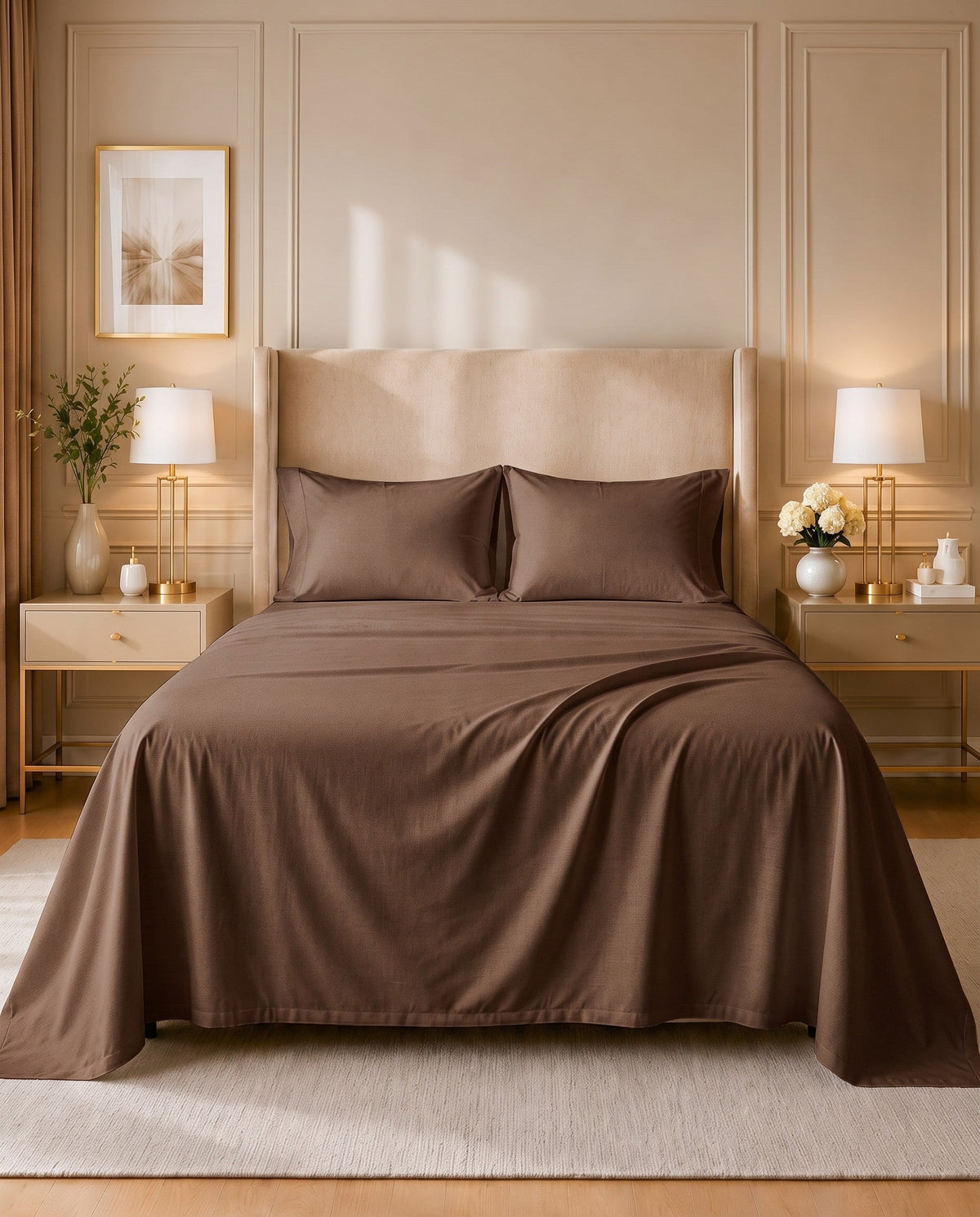 TESSERA Prestige Basic Line - Flat Sheet Set in Brown