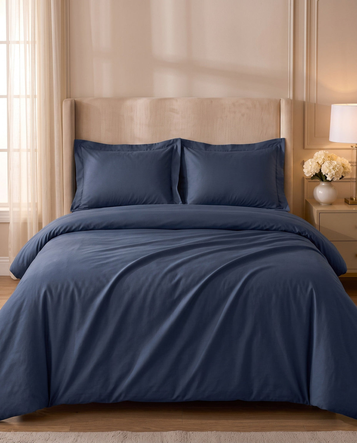 TESSERA Prestige Basic Line - Duvet Cover Set in Dark Blue