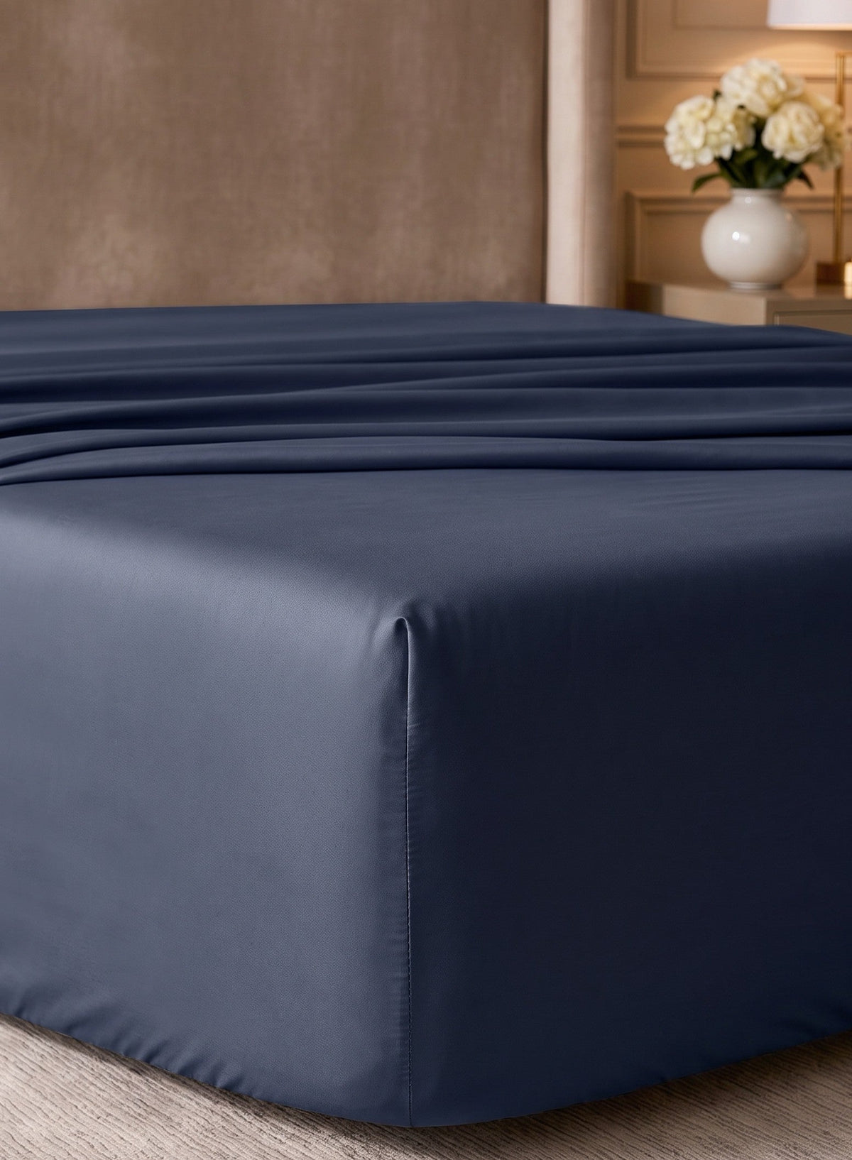 TESSERA Prestige Basic Line - Fitted Sheet Set in Dark Blue