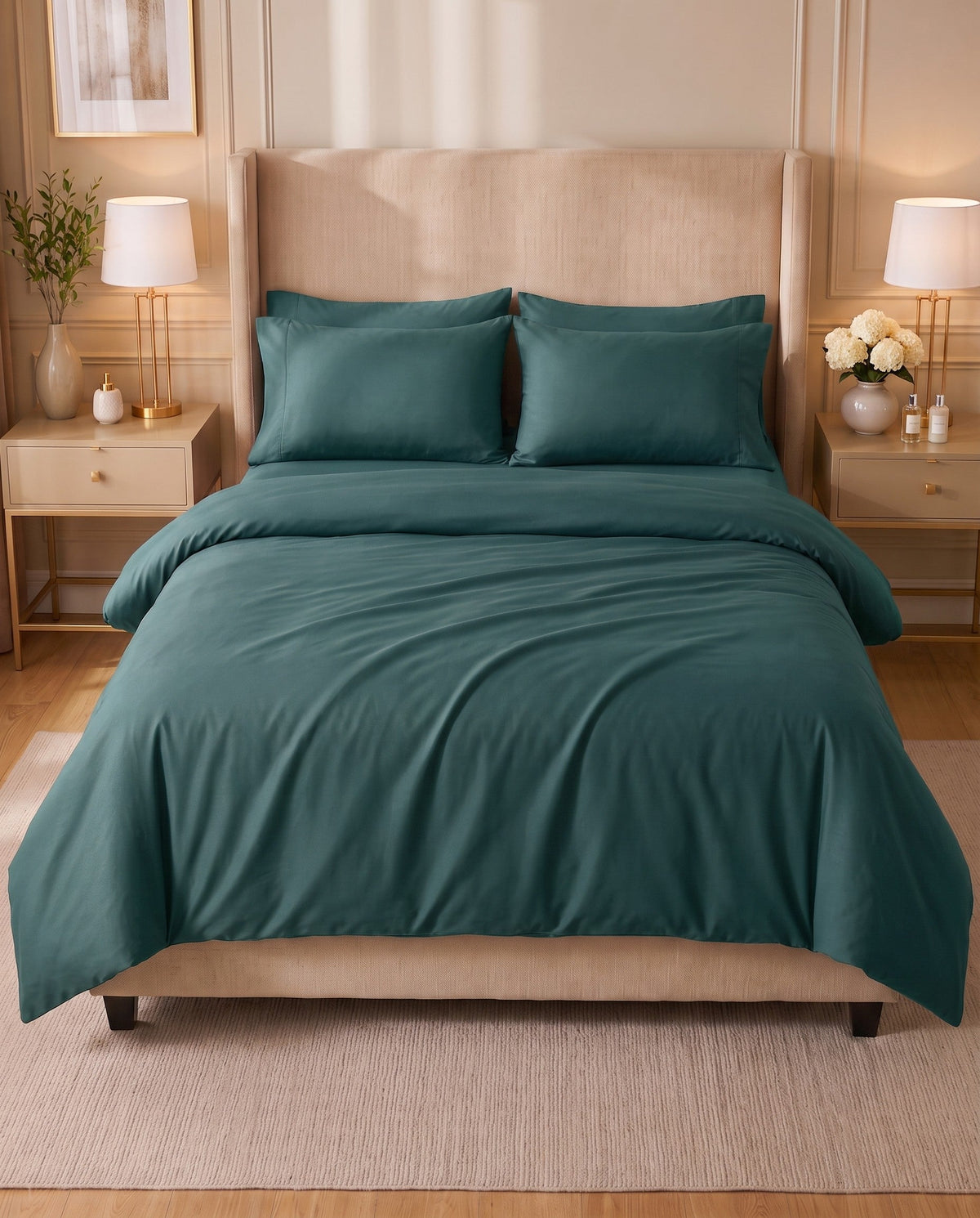 TESSERA Prestige Basic Line - Duvet Cover Set in Dark Green