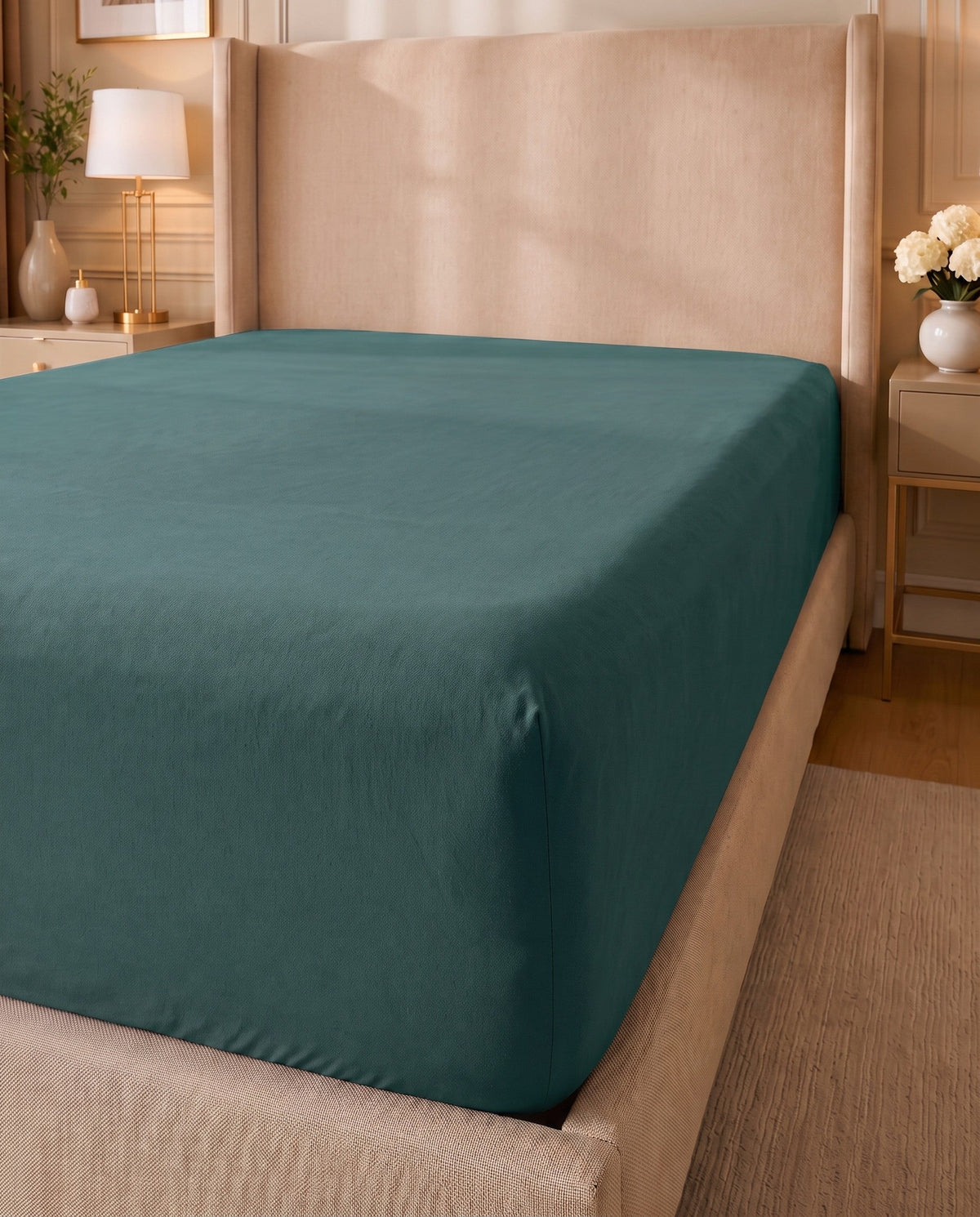 TESSERA Prestige Basic Line - Fitted Sheet Set in Dark Green