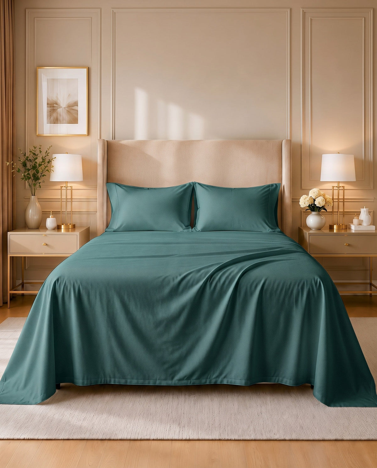 TESSERA Prestige Basic Line - Flat Sheet Set in Dark Green