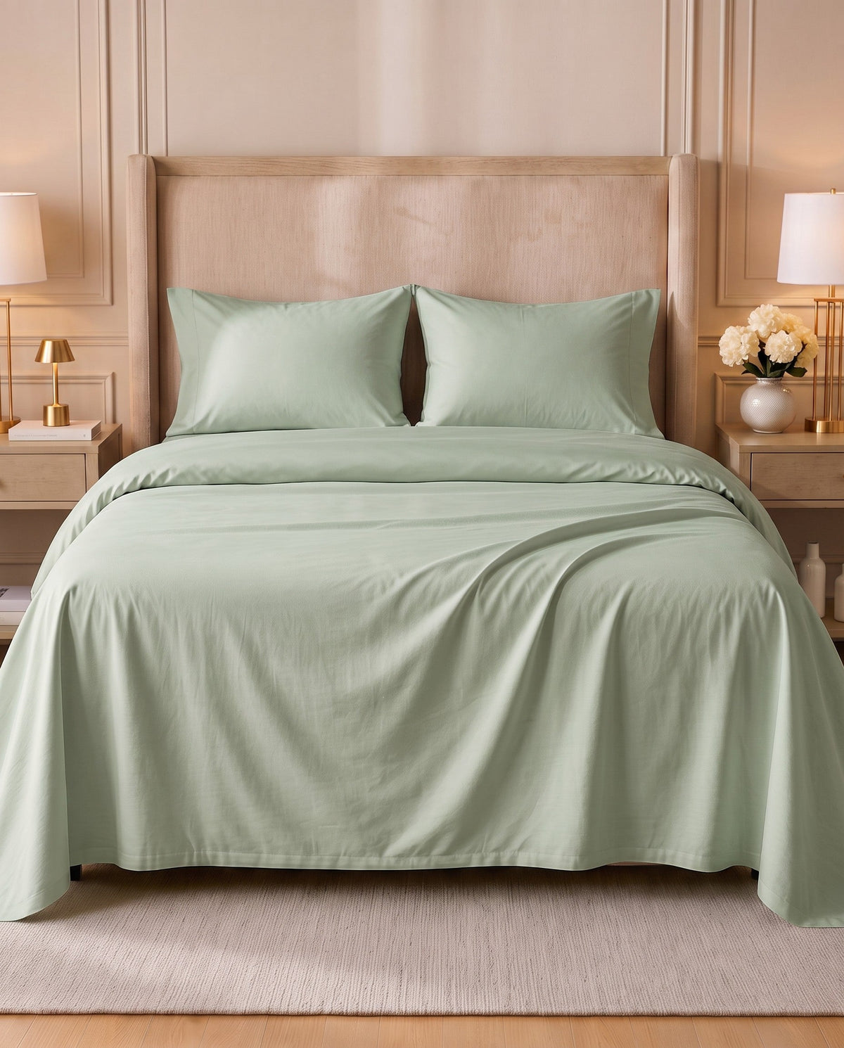TESSERA Prestige Basic Line - Duvet Cover Set in Light Green