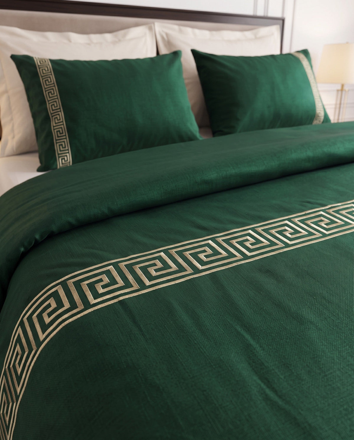 Versace Inspiration - Queen Duvet Cover with Embroidery in Green