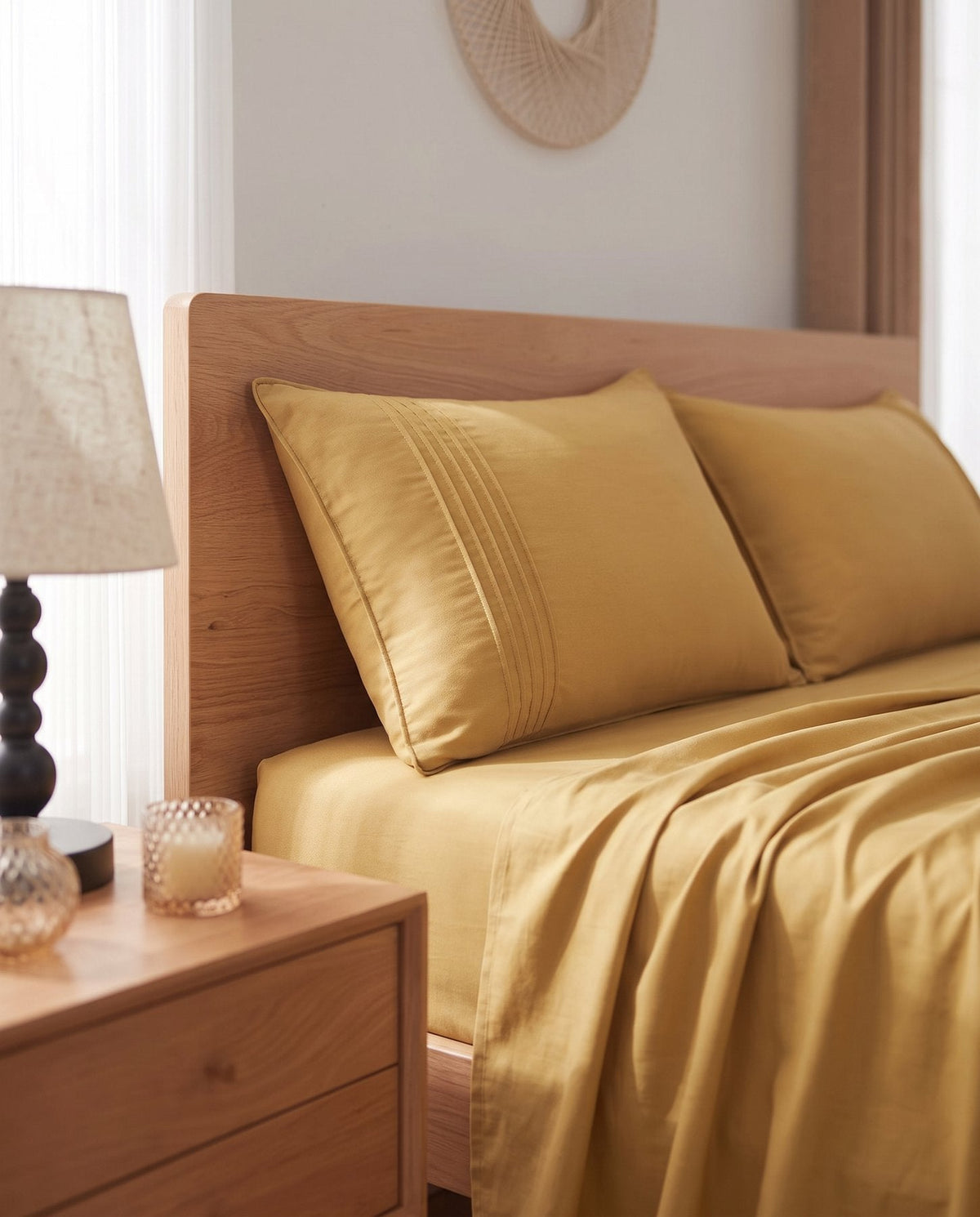 TESSERA Essentials Basic Line - Flap Pillow Case Set in Gold