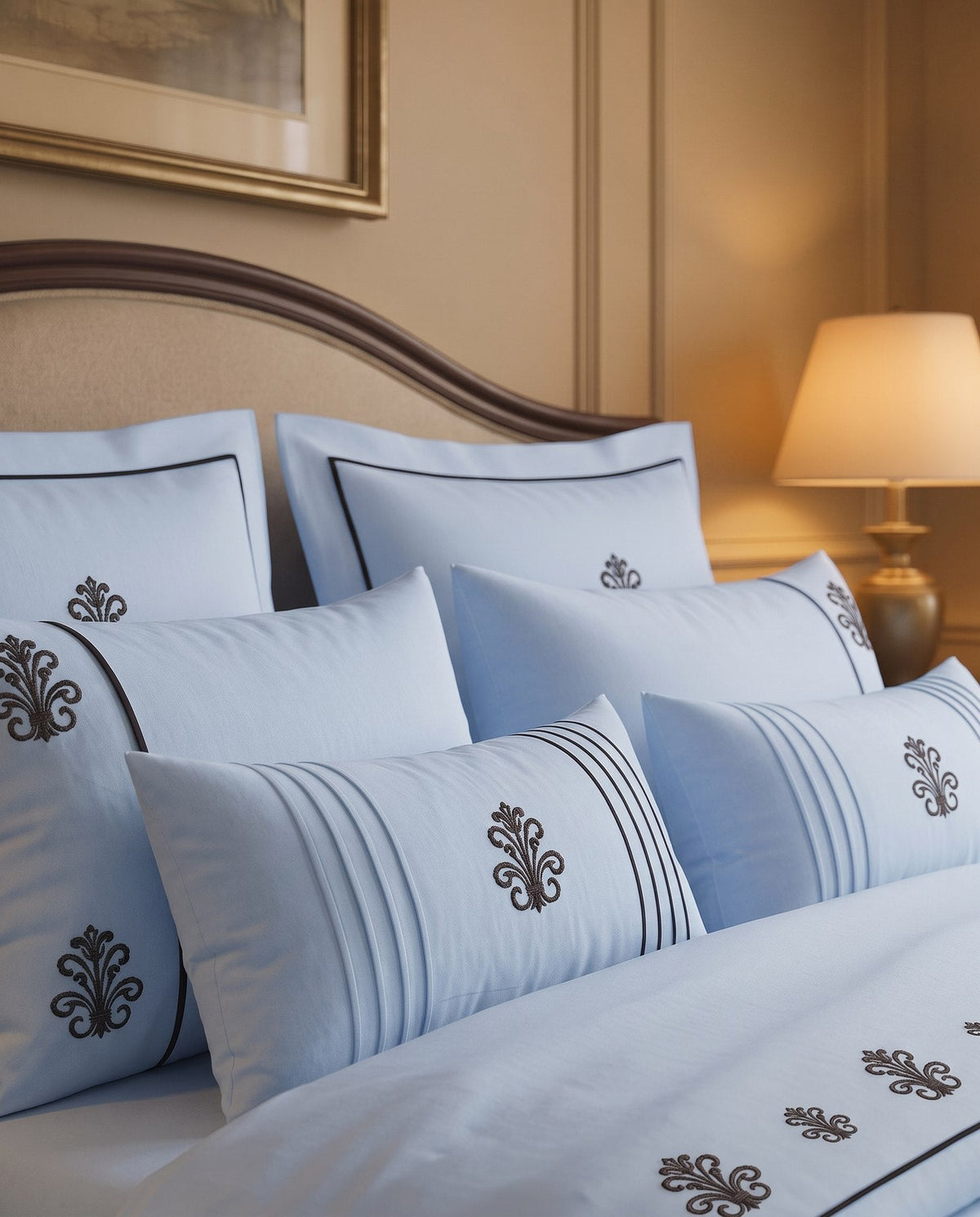 Atelier-Queen Duvet Cover with Embroidery - Baby Blue