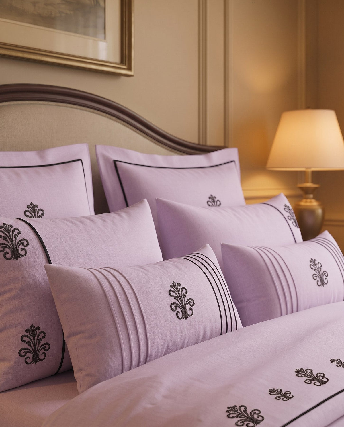 Atelier-Queen Duvet Cover with Embroidery - Lilac