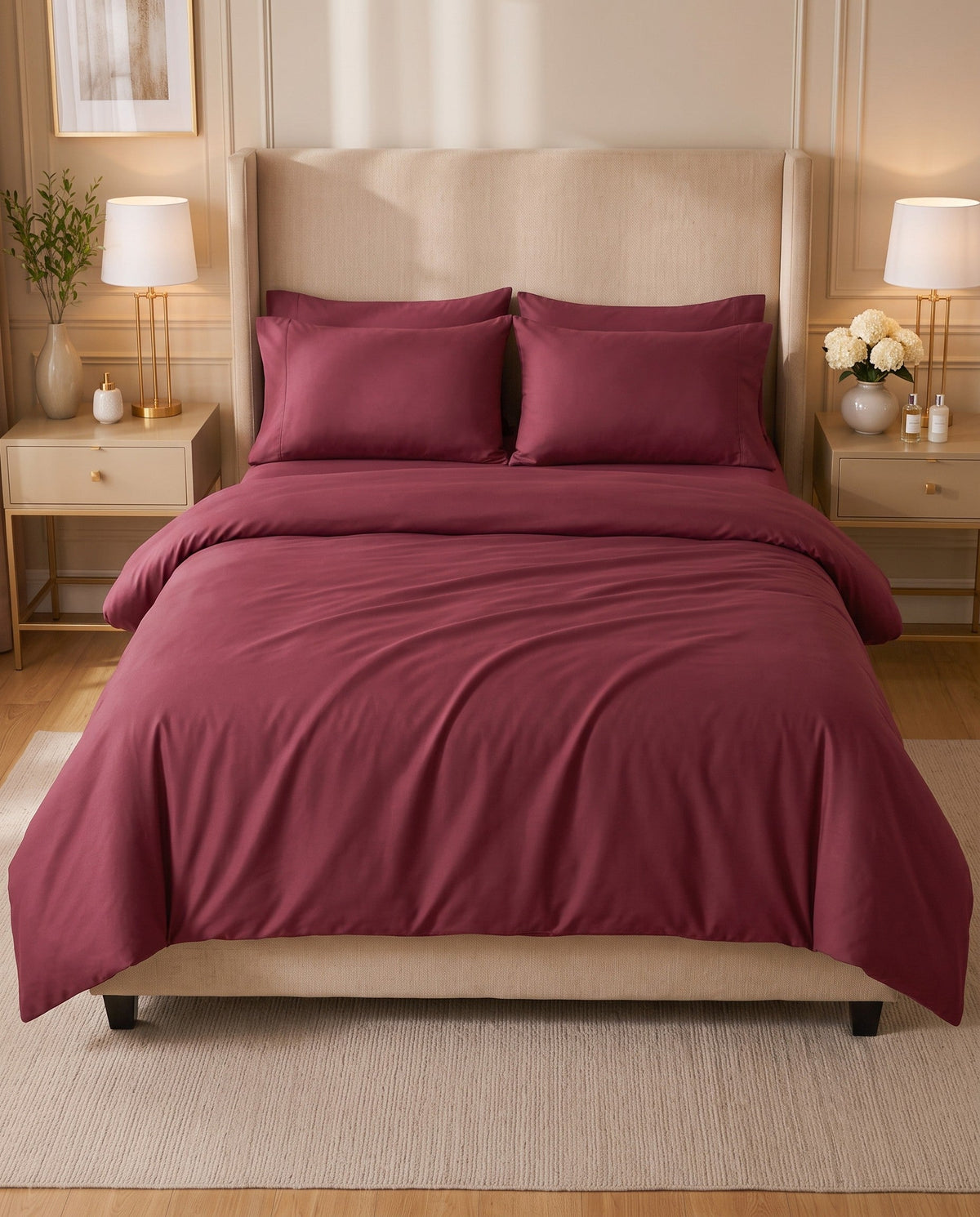 Duvet Cover Set in Burgundy