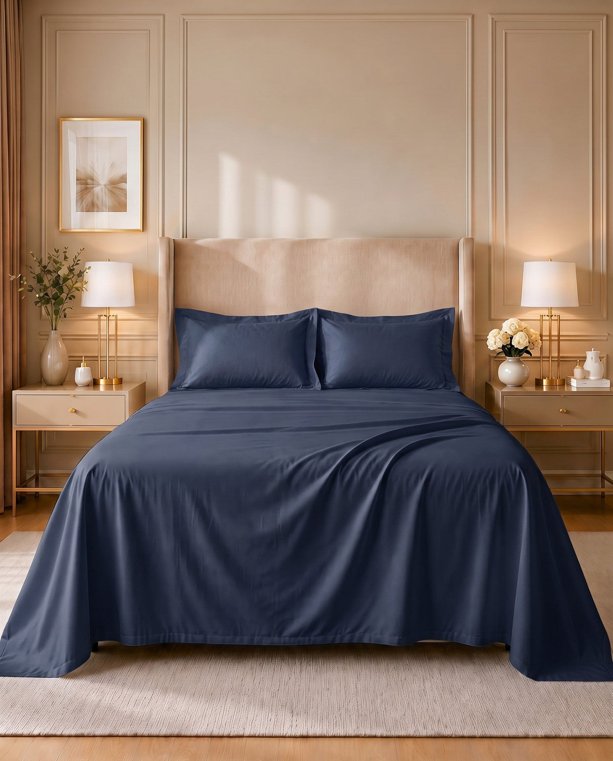 Flat Sheet Set in Dark Blue