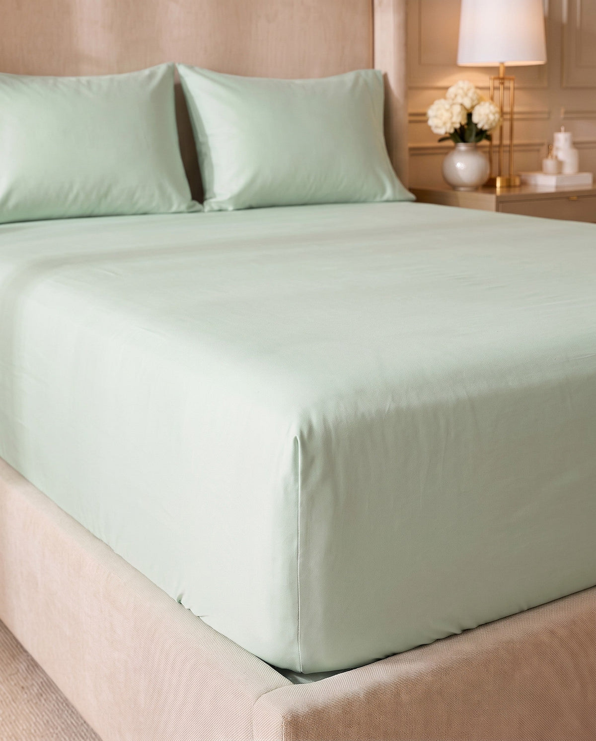 Fitted Sheet Set in Light Green