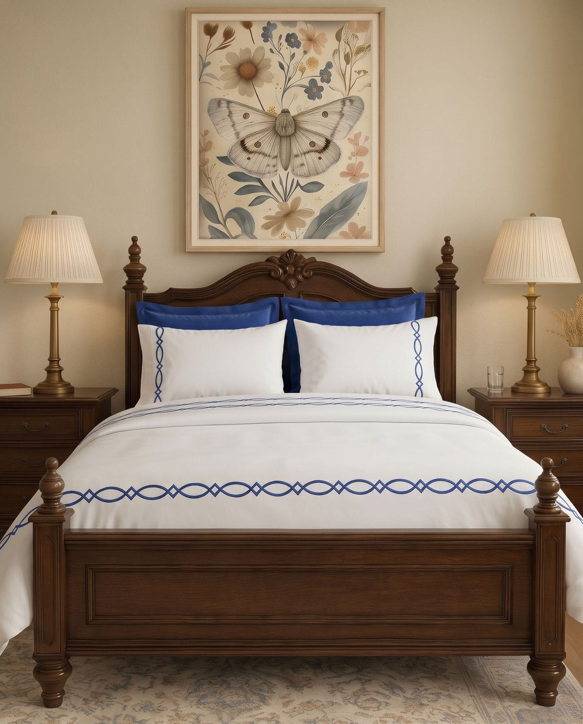 Chloe-Queen Flat Sheet in Blue