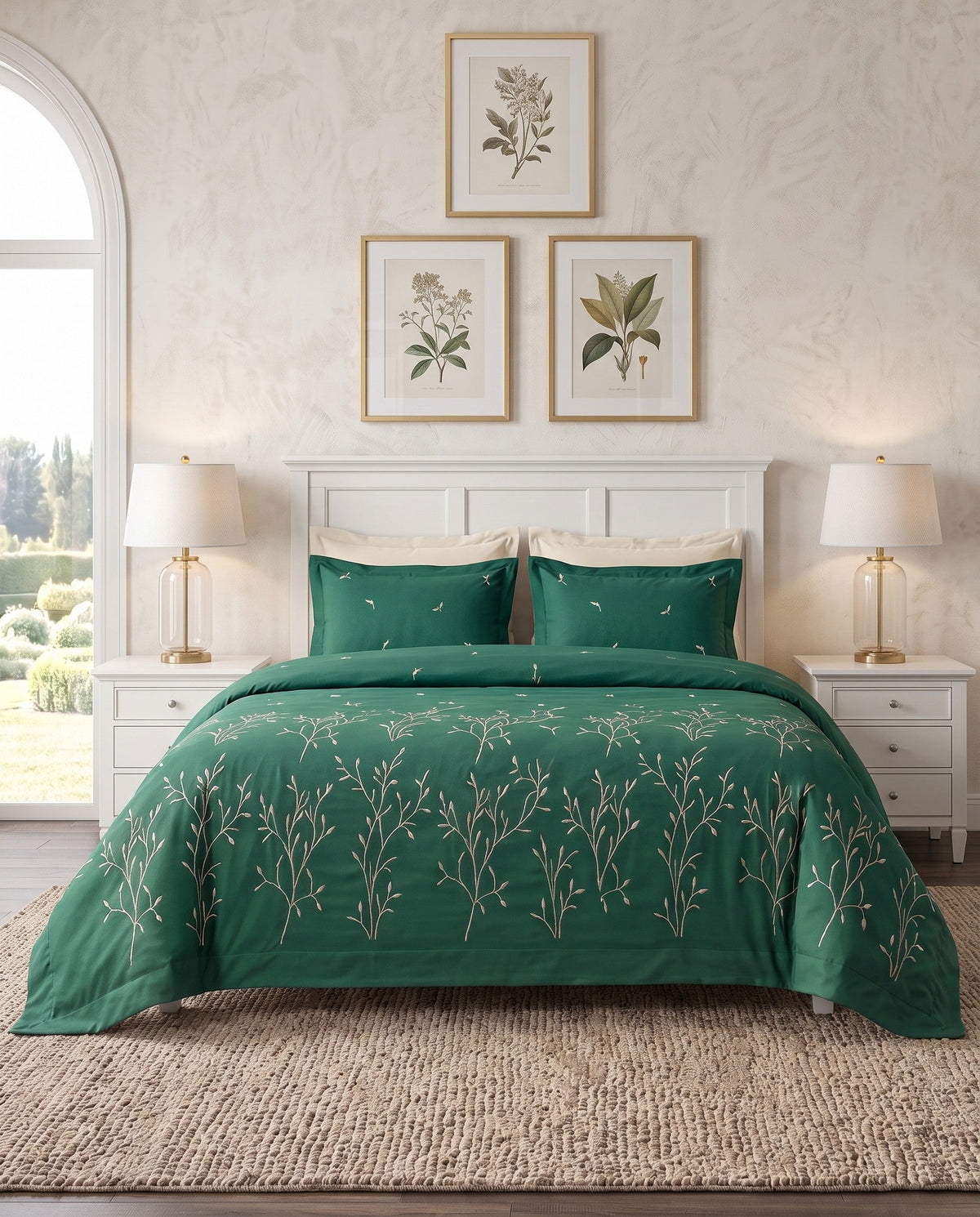 Royal Embroidery Queen Fitted Sheet