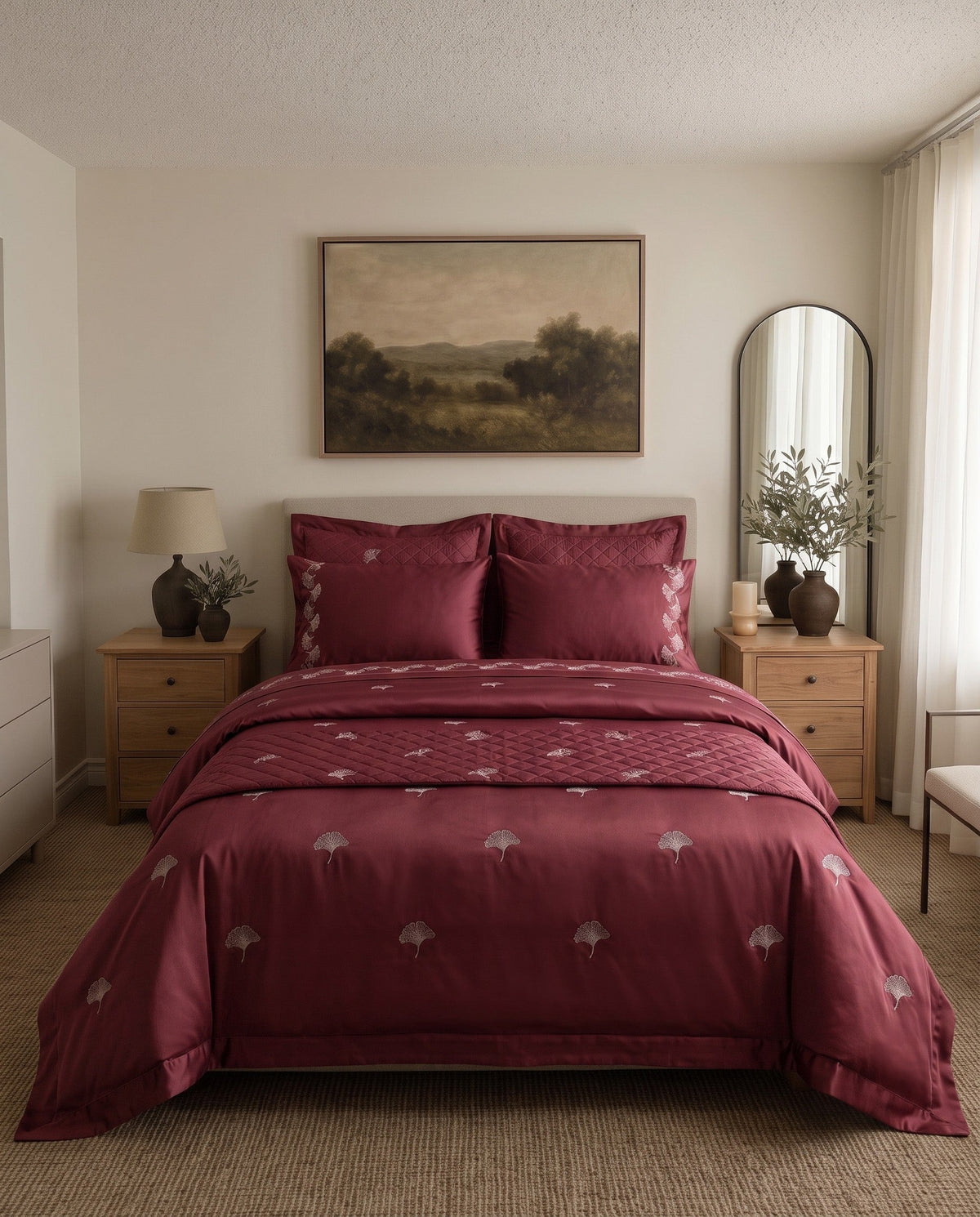 Sage Elegance Queen Duvet Cover