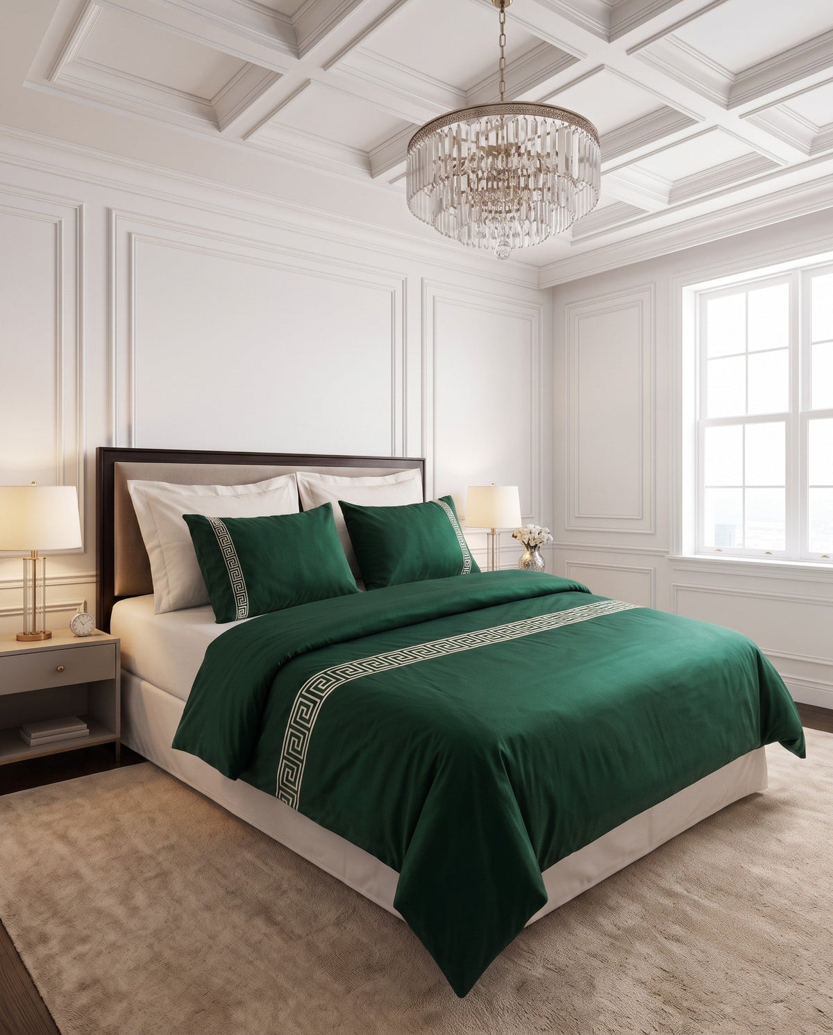 Versace Inspiration - Queen Flat Sheet in Green