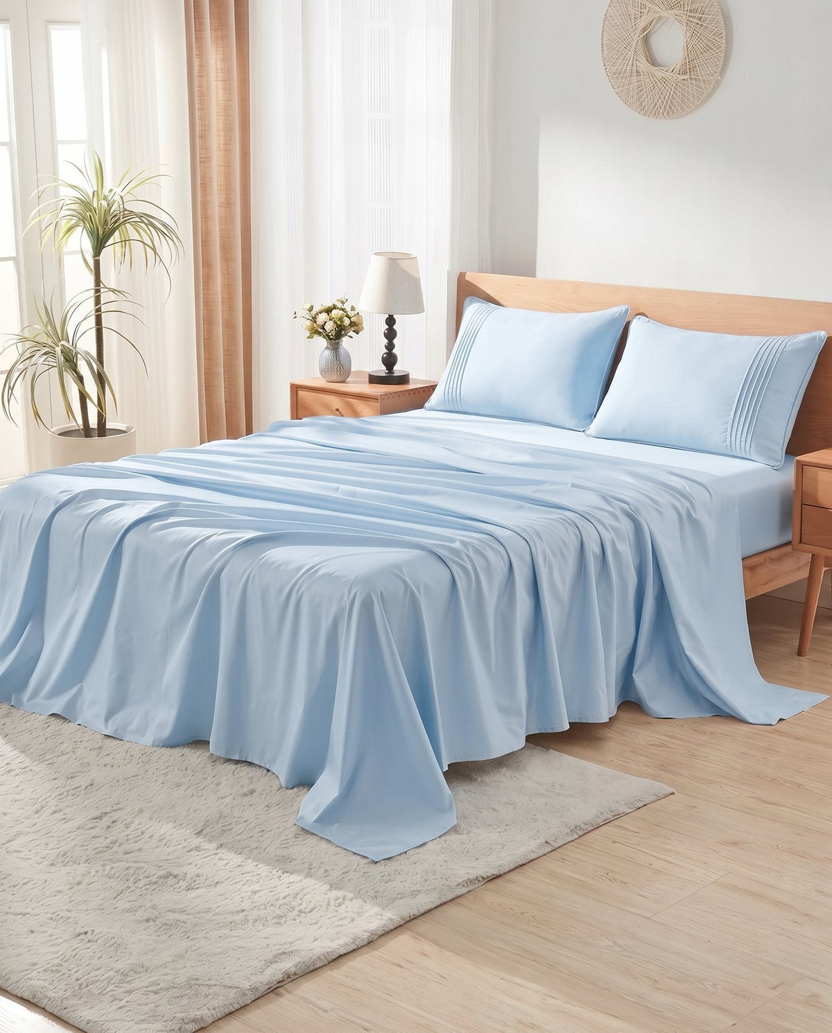 TESSERA Essentials Basic Line - Fitted Sheet Set - Baby Blue