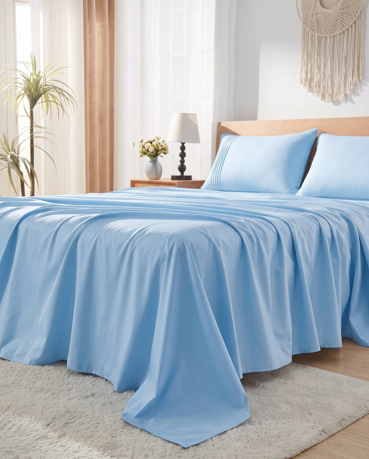 TESSERA Essentials Basic Line - Flat Sheet Set - Baby Blue