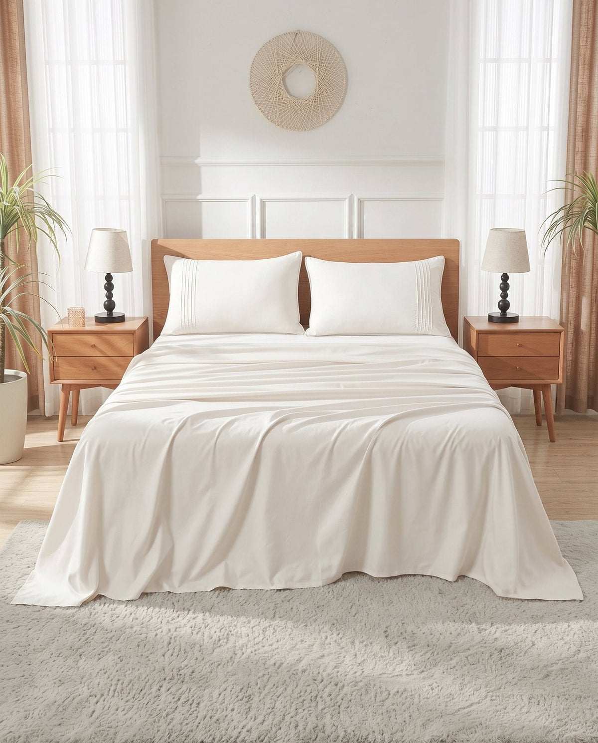 TESSERA Essentials Basic Line - Fitted Sheet Set - Off White