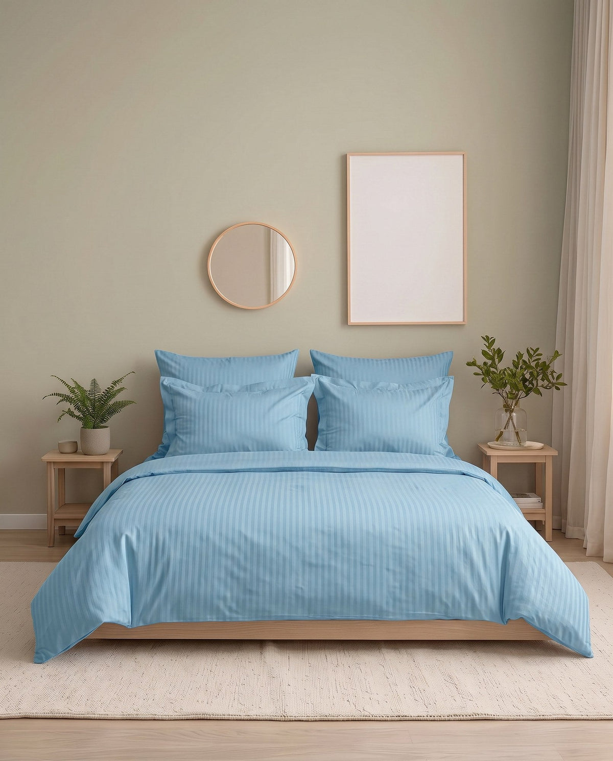 Grace – Fitted Sheet Set - Sky Blue