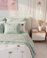Quilted Oxford Pillowcases with Embroidery