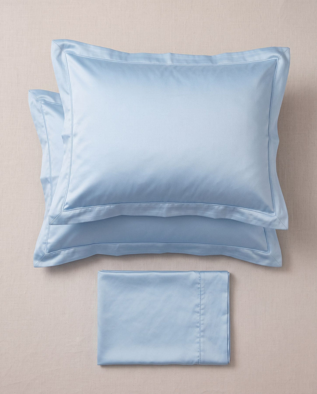TESSERA Prestige Basic Line - Oxford Pillow Case Set - Baby Blue