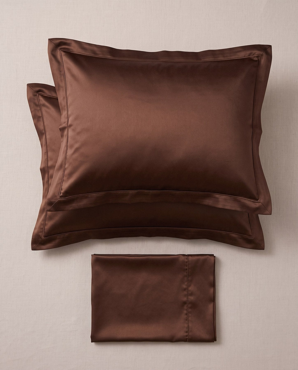 TESSERA Prestige Basic Line - Oxford Pillow Case Set - Brown