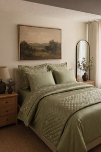 Quilted Bed Spread with Embroidery