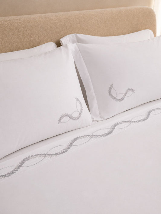 Signature – Laura Embroidery Flat Sheet Set - Off White